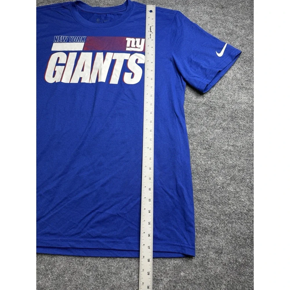 New York Giants football T shirt mens Large Nike blue athletic dri fit nfl